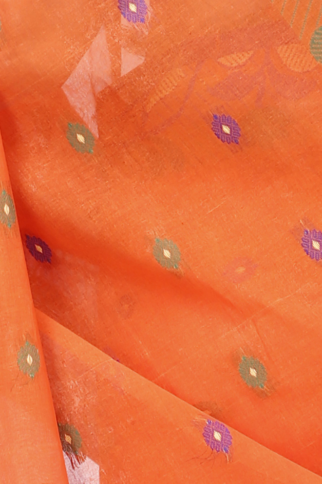 Orange Pure Cotton Govindi Tant Saree (937)